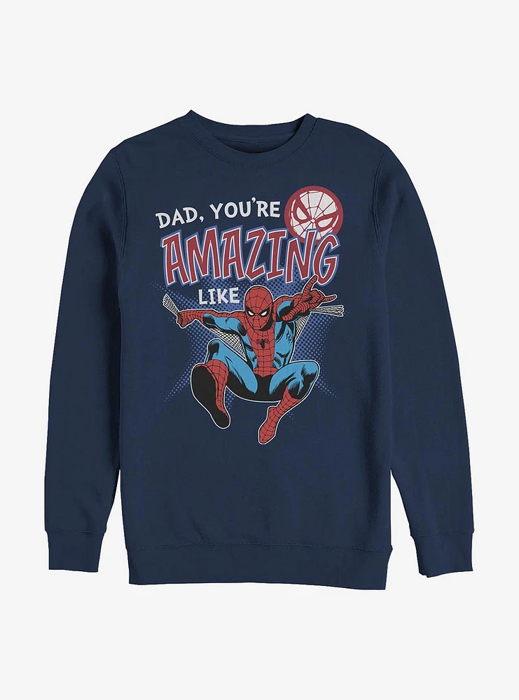 Marvel Spider-Man Amazing Like Dad Crew Sweatshirt