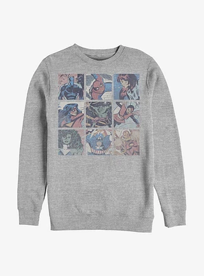Marvel Avengers Hero Boxes Crew Sweatshirt