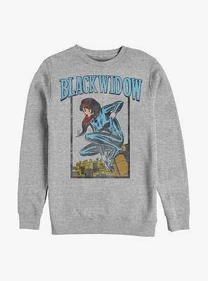 Marvel Black Widow City View Crew Sweatshirt
