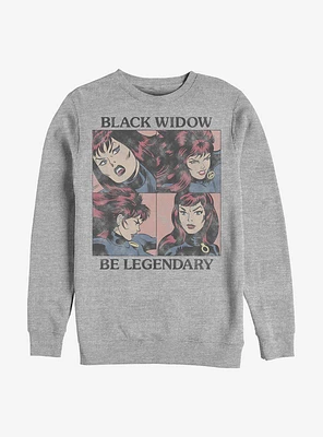 Marvel Black Widow Be Legendary Crew Sweatshirt
