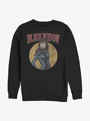 Marvel Black Widow Classic Cartoon Crew Sweatshirt