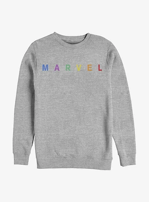 Marvel Simple Logo Rainbow Emblem Crew Sweatshirt