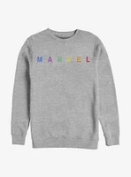 Marvel Simple Logo Rainbow Emblem Crew Sweatshirt