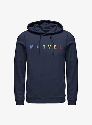 Marvel Simple Logo Rainbow Emblem Hoodie