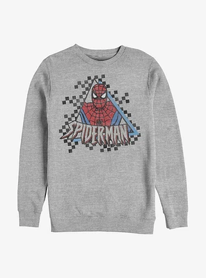 Marvel Spider-Man Spider Checkered Crew Sweatshirt