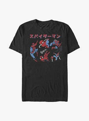 Marvel Spider-Man Japanese Comic Panels T-Shirt