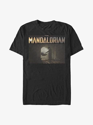 Star Wars The Mandalorian Child Logo Scene T-Shirt