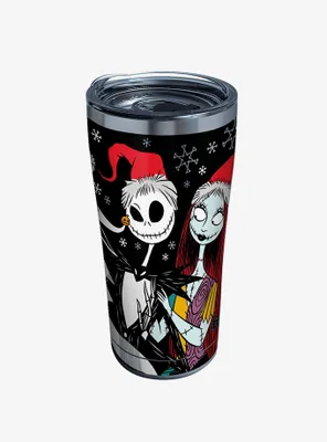 The Nightmare Before Christmas Santa Family 20oz Stainless Steel Tumbler With Lid