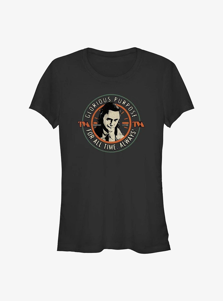 Marvel Loki Glorious Purpose For All Time Girls T-Shirt