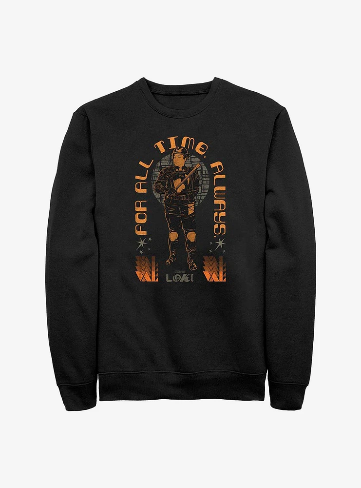 Marvel Loki For All Time. Always. Features Hunter B-15 Crew Sweatshirt