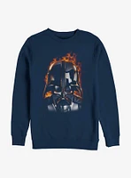 Star Wars Darth Vader With Flames Crew Sweatshirt