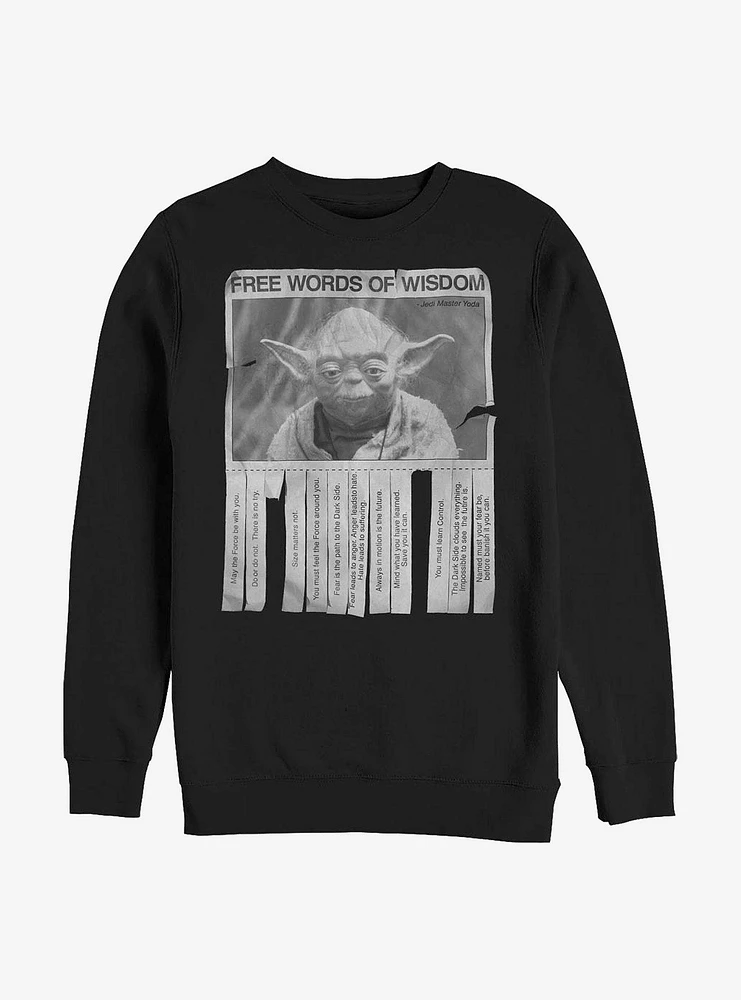 Star Wars Words Of Wisdom Crew Sweatshirt