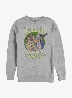 Star Wars Who Needs Luck Luke And Leia Sweatshirt