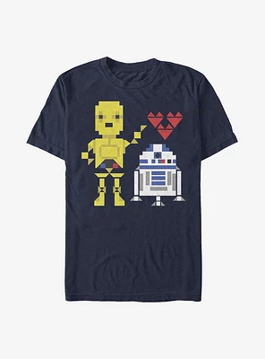 Star Wars R2-D2 C-3PO Pixel Love T-Shirt