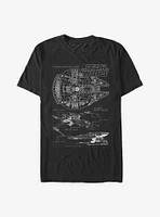 Star Wars Ship Schematics T-Shirt