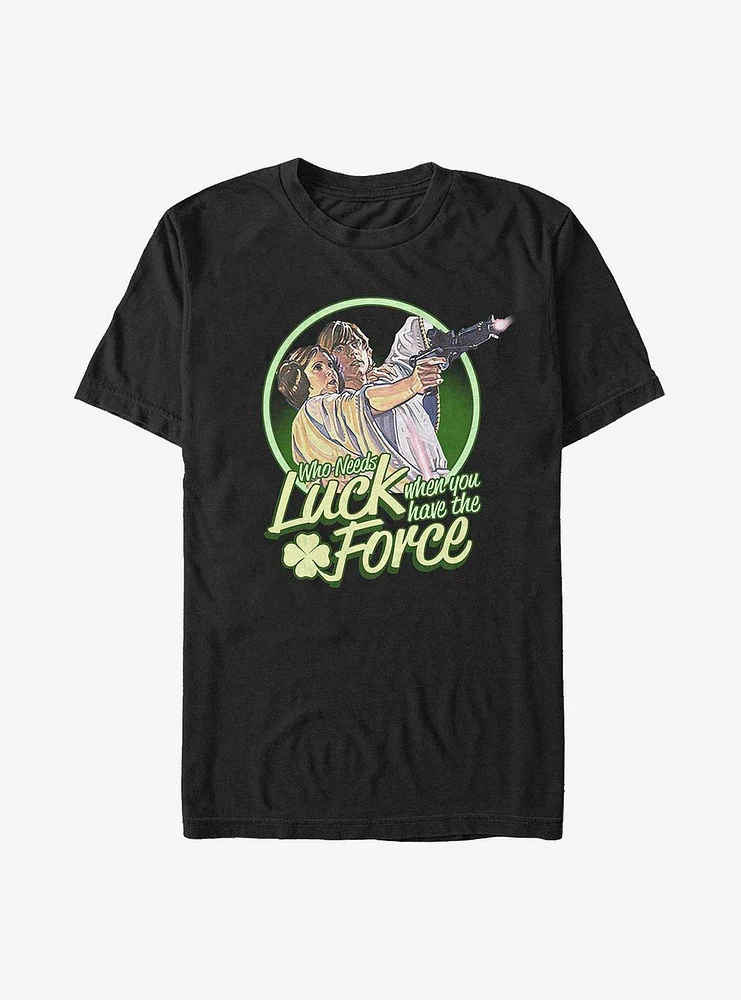 Star Wars Who Needs Luck When You Have The Force Luke And Leia T-Shirt