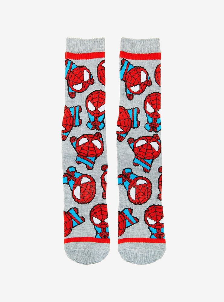 Marvel Spider-Man Chibi Allover Print Crew Socks - BoxLunch Exclusive