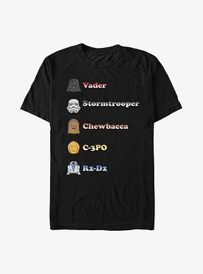 Star Wars Emoji Icons T-Shirt