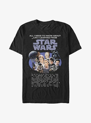 Star Wars All I Need To Know Poster T-Shirt
