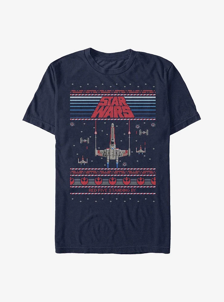 Star Wars Ugly Holiday Red Five T-Shirt