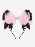 Pink & Black Tip Cat Ear Headband