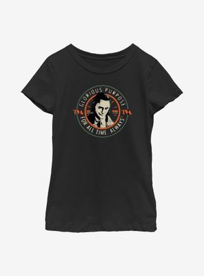 Marvel Loki Circle Stamp Youth Girls T-Shirt