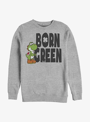 Nintendo Mario Born Green Crew Sweatshirt