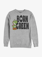 Nintendo Mario Born Green Crew Sweatshirt