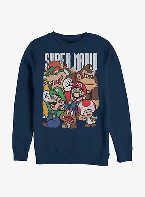 Nintendo Mario Super Group Crew Sweatshirt