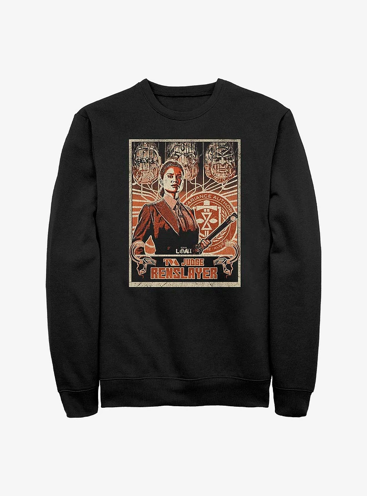 Marvel Loki TVA Judge Renslayer Crew Sweatshirt