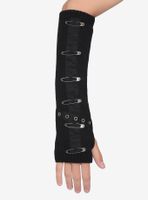 Black Grommet & Safety Pin Arm Warmers