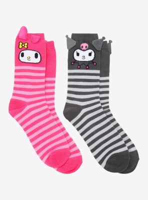My Melody & Kuromi Character Crew Socks 2 Pair