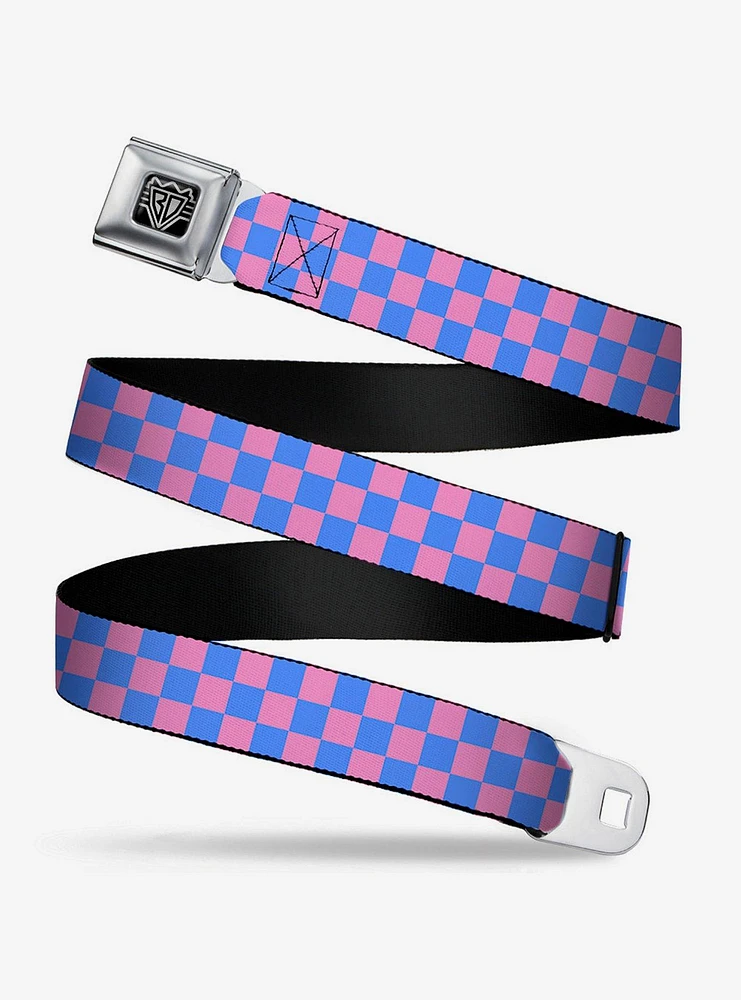 Checker Print Seatbelt Belt Baby Pink