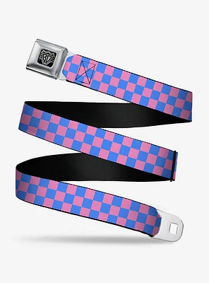 Checker Print Seatbelt Belt Baby Pink