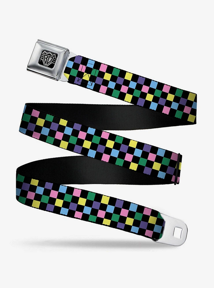 Checker Print Seatbelt Belt Pastel Multi