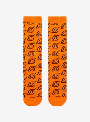 Naruto Shippuden Hidden Leaf Village Logo Crew Socks - BoxLunch Exclusive