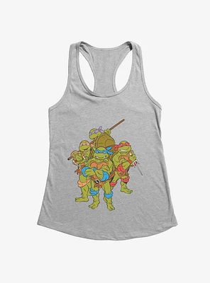 Teenage Mutant Ninja Turtles Group Pose Girls Tank