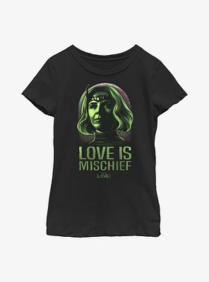 Marvel Loki Love Is Mischief Sylvie Youth Girls T-Shirt