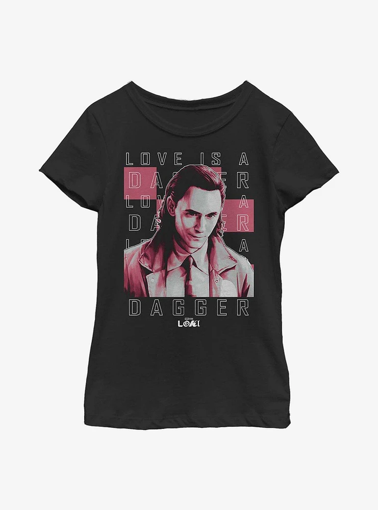 Marvel Loki Love Is A Dagger Youth Girls T-Shirt