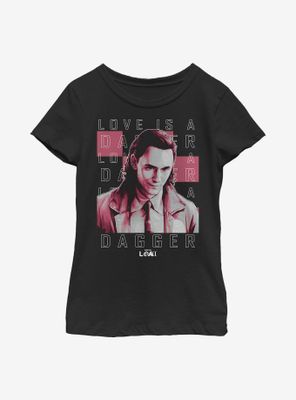 Marvel Loki Love Is A Dagger Youth Girls T-Shirt