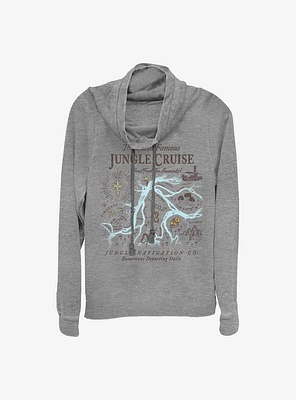 Disney Jungle Cruise Map Cowlneck Long-Sleeve Girls Top