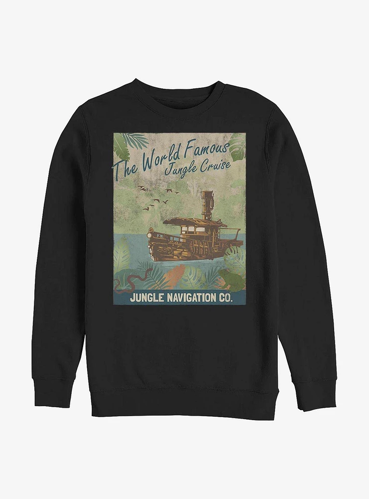 Disney Jungle Cruise Vintage Poster Crew Sweatshirt