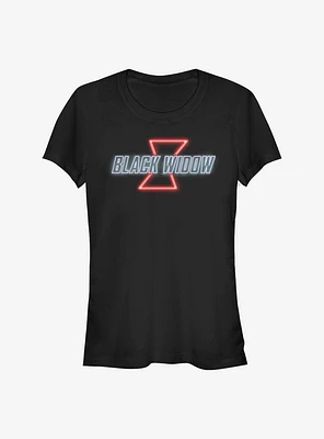 Marvel Black Widow Glow Logo Girls T-Shirt