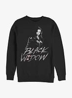 Marvel Black Widow Fierce Pose Crew Sweatshirt
