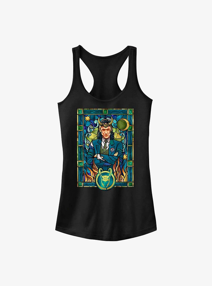 Marvel Loki Stained Glass Window Girls Tank