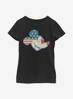 Disney Mickey Mouse Americana Flag Fill Youth Girls T-Shirt