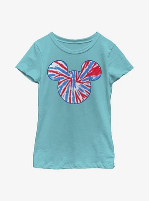 Disney Mickey Mouse Tie Dye Americana Youth Girls T-Shirt
