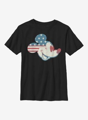 Disney Mickey Mouse Americana Flag Fill Youth T-Shirt
