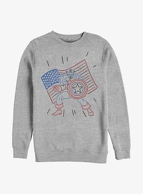 Marvel Captain America Neon Cap Sweatshirt