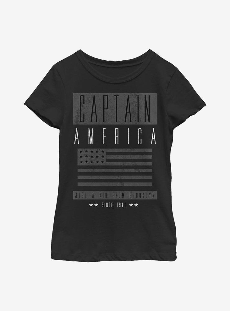 Marvel Captain America Greyout Capt Youth Girls T-Shirt